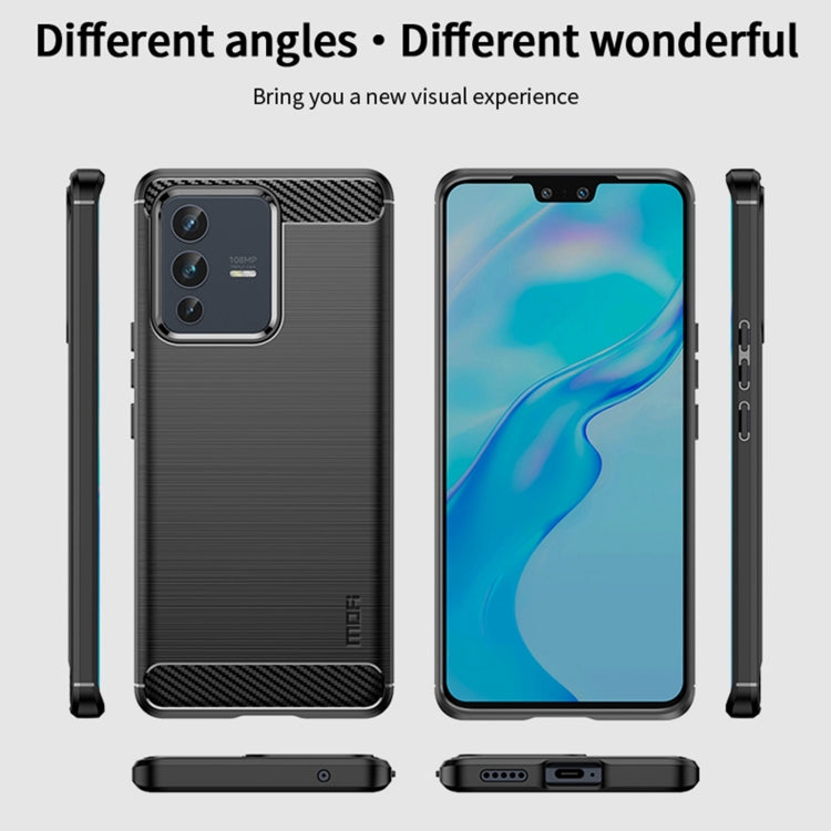 For vivo V23 5G/S12 MOFI Gentleness Series Brushed Texture Carbon Fiber Soft TPU Phone Case(Blue) - free shipping - PMC TechLife - Order now!