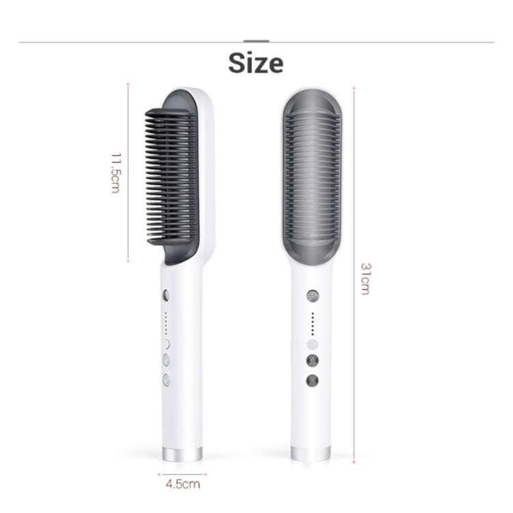 K-SKIN KD380 Hair Straightener Electric Straight Hair Curler Comb Brush PTC Heating Ceramic Straight Hair Brush, EU Plug(White) - free shipping - PMC TechLife - Order now!