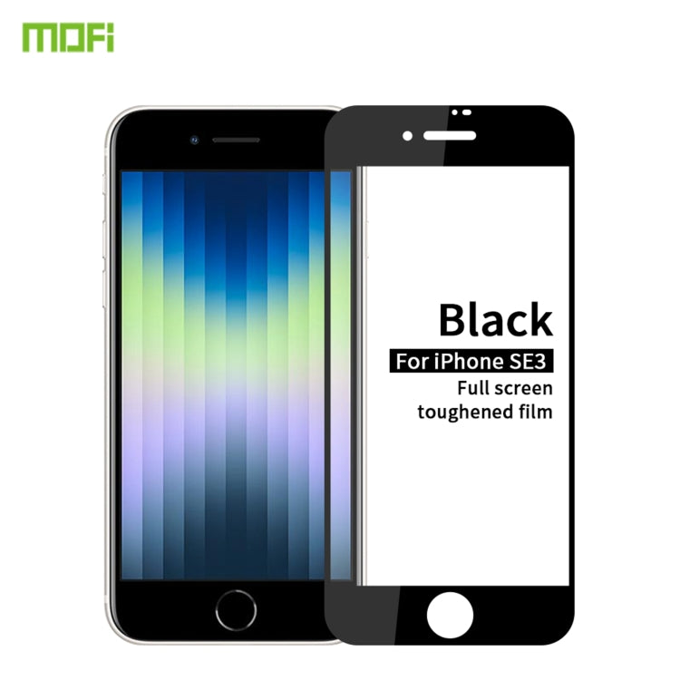 MOFI 9H 2.5D Full Screen Tempered Glass Film For iPhone SE 2022(Black) - Front Protector by MOFI | Online Shopping South Africa | PMC TechLife | Buy Now Pay Later Mobicred