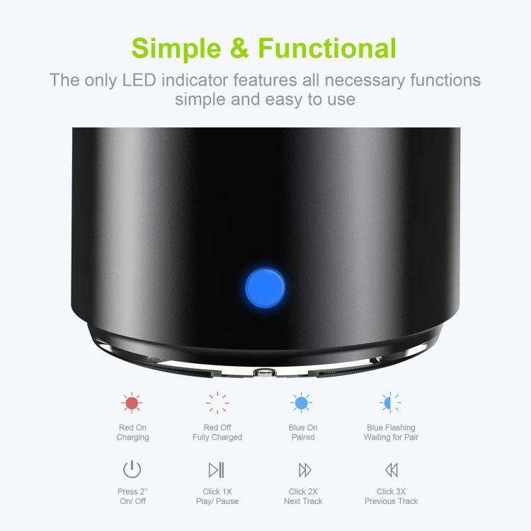 A106Pro IPX7 Waterproof Mini Portable Bluetooth Metal Speaker(Black) - Mini Speaker by PMC TechLife | Online Shopping South Africa | PMC TechLife | Buy Now Pay Later Mobicred