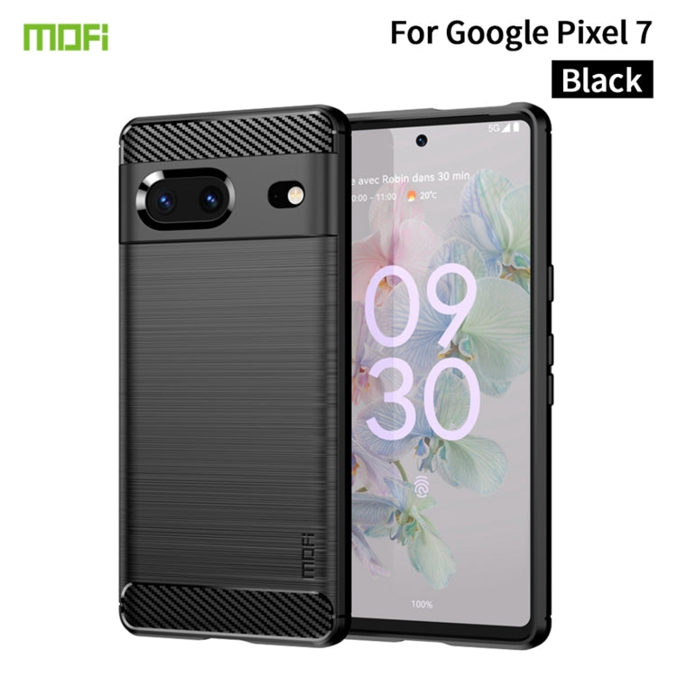 For Google pixel 7 5G MOFI Gentleness Series Brushed Texture Carbon Fiber TPU Phone Case(Black) - free shipping - PMC TechLife - Order now!