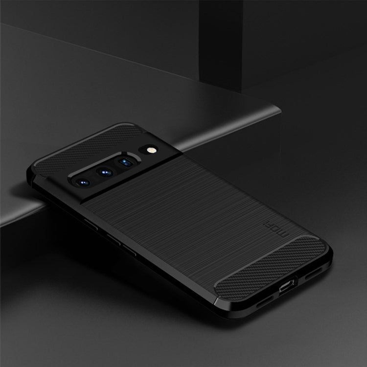 For Google pixel 7 Pro 5G MOFI Gentleness Series Brushed Texture Carbon Fiber TPU Phone Case(Black) - free shipping - PMC TechLife - Order now!
