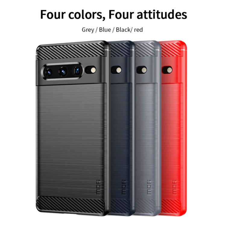 For Google pixel 7 Pro 5G MOFI Gentleness Series Brushed Texture Carbon Fiber TPU Phone Case(Black) - free shipping - PMC TechLife - Order now!