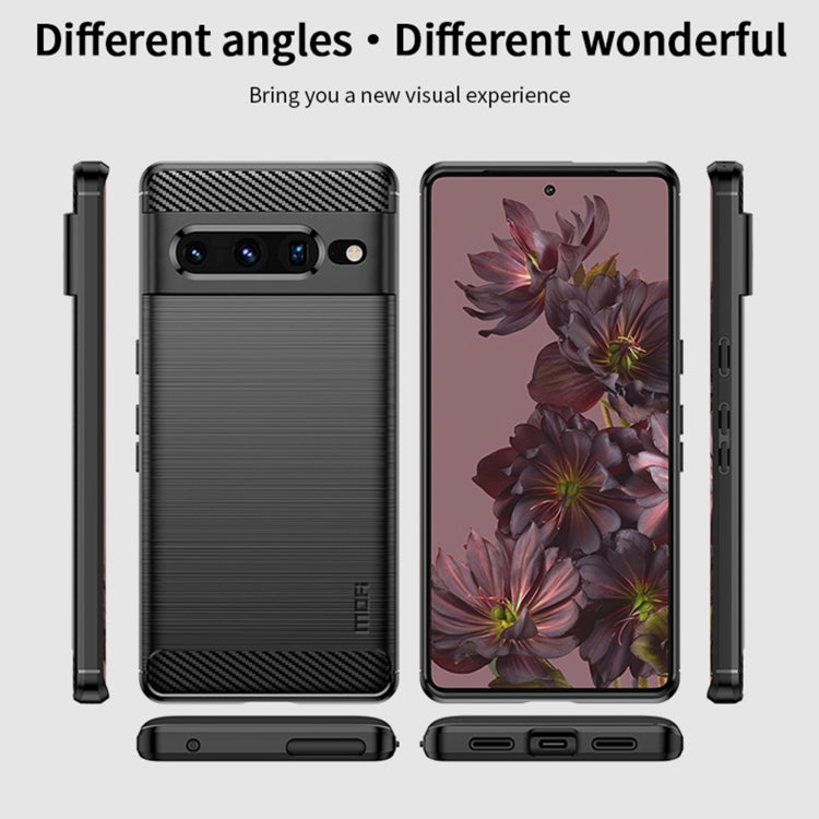 For Google pixel 7 Pro 5G MOFI Gentleness Series Brushed Texture Carbon Fiber TPU Phone Case(Black) - free shipping - PMC TechLife - Order now!