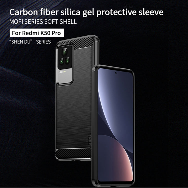 For Xiaomi Redmi K50 / K50 Pro MOFI Gentleness Brushed Carbon Fiber Soft TPU Case(Gray) - Xiaomi Cases by MOFI | Online Shopping South Africa | PMC TechLife | Buy Now Pay Later Mobicred
