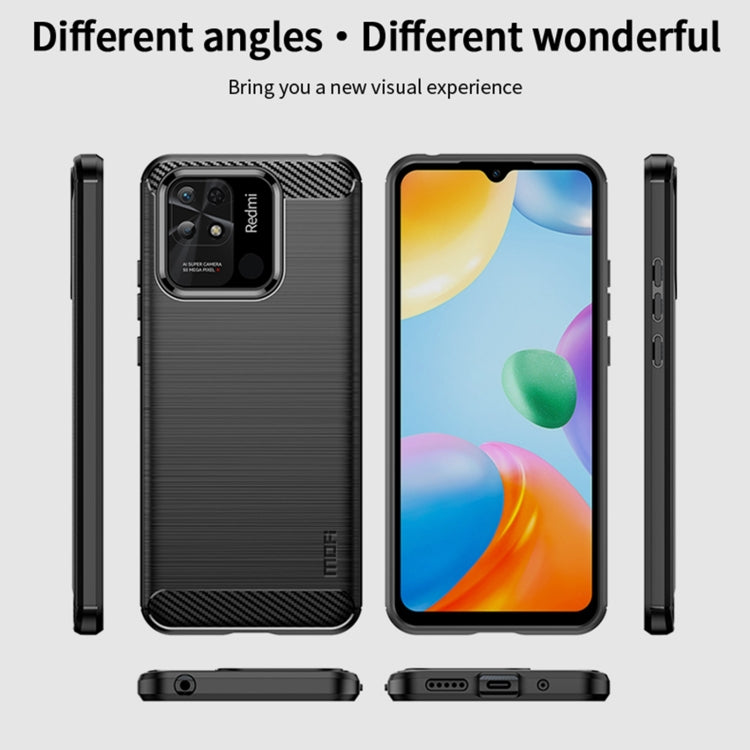For Xiaomi Redmi 10C MOFI Gentleness Brushed Carbon Fiber Soft TPU Case(Black) - Xiaomi Cases by MOFI | Online Shopping South Africa | PMC TechLife