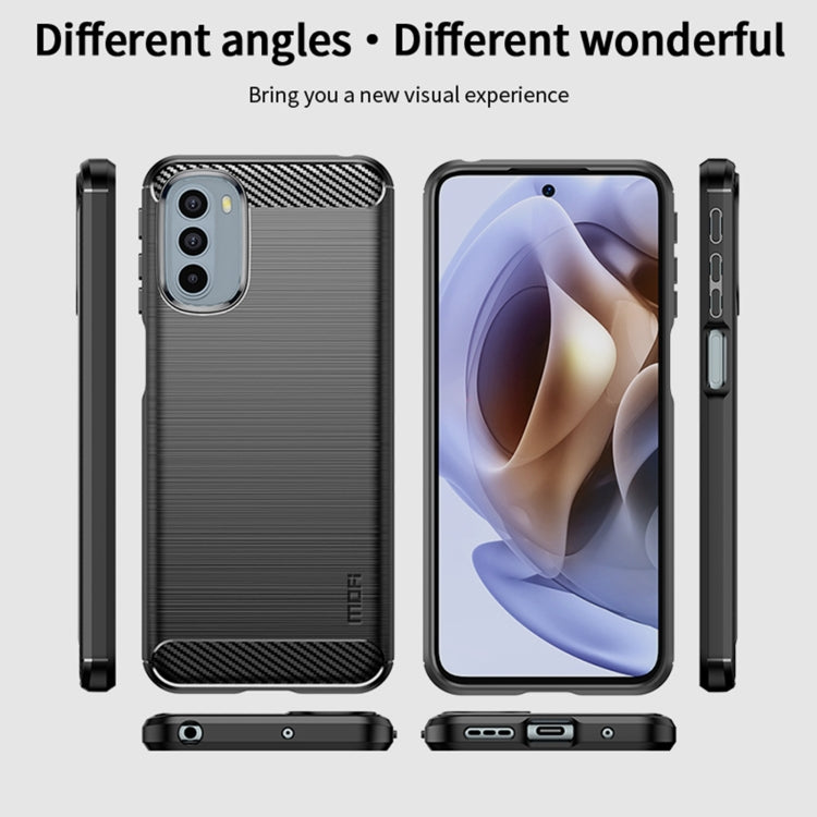 For Motorola Moto G31/G41 MOFI Gentleness Series Brushed Texture Carbon Fiber TPU Phone Case(Black) - Motorola Cases by MOFI | Online Shopping South Africa | PMC TechLife