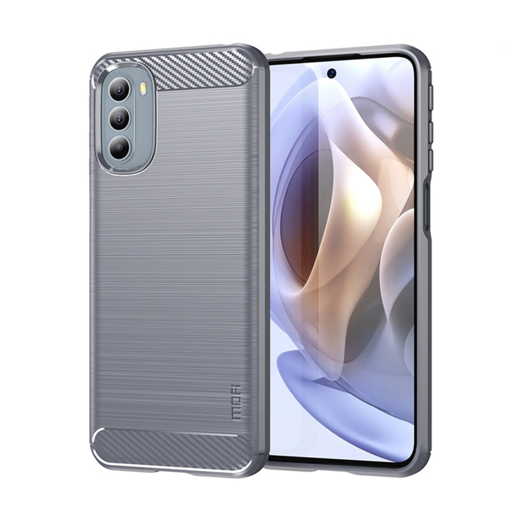 For Motorola Moto G31/G41 MOFI Gentleness Series Brushed Texture Carbon Fiber TPU Phone Case(Gray) - Motorola Cases by MOFI | Online Shopping South Africa | PMC TechLife