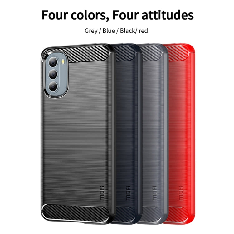 For Motorola Moto G31/G41 MOFI Gentleness Series Brushed Texture Carbon Fiber TPU Phone Case(Red) - Motorola Cases by MOFI | Online Shopping South Africa | PMC TechLife