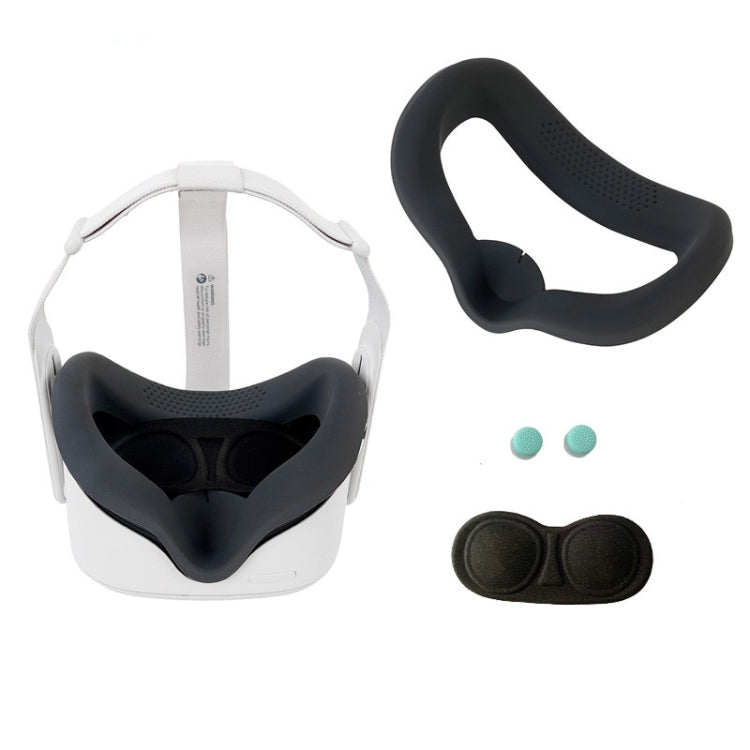 JD-391215 Suitable for Oculus Quest2 Generation VR Eye Mask Silicone Cover + Lens Cover Set(Gun gray) - VR Accessories by PMC TechLife | Online Shopping South Africa | PMC TechLife | Buy Now Pay Later Mobicred