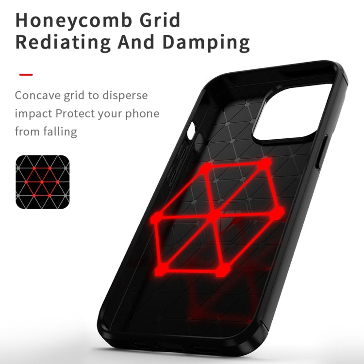 For iPhone 14 Pro MOFI Gentleness Brushed Texture Carbon Fiber TPU Phone Case (Blue) - iPhone 14 Pro Cases by MOFI | Online Shopping South Africa | PMC TechLife