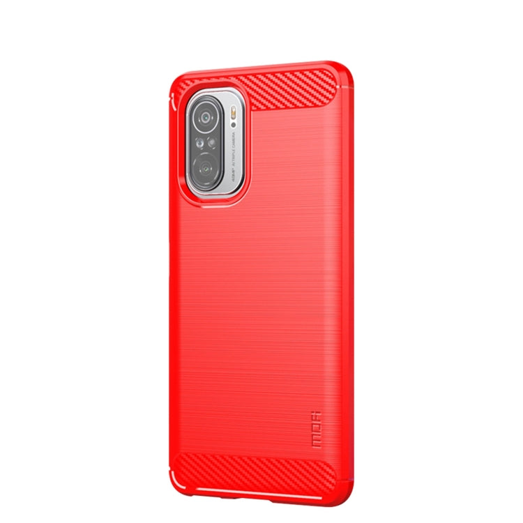 For Xiaomi Redmi Note 11T Pro 5G / 11T Pro Plus 5G MOFI Gentleness Series Brushed Texture Carbon Fiber Soft TPU Case(Red) -  by MOFI | Online Shopping South Africa | PMC TechLife