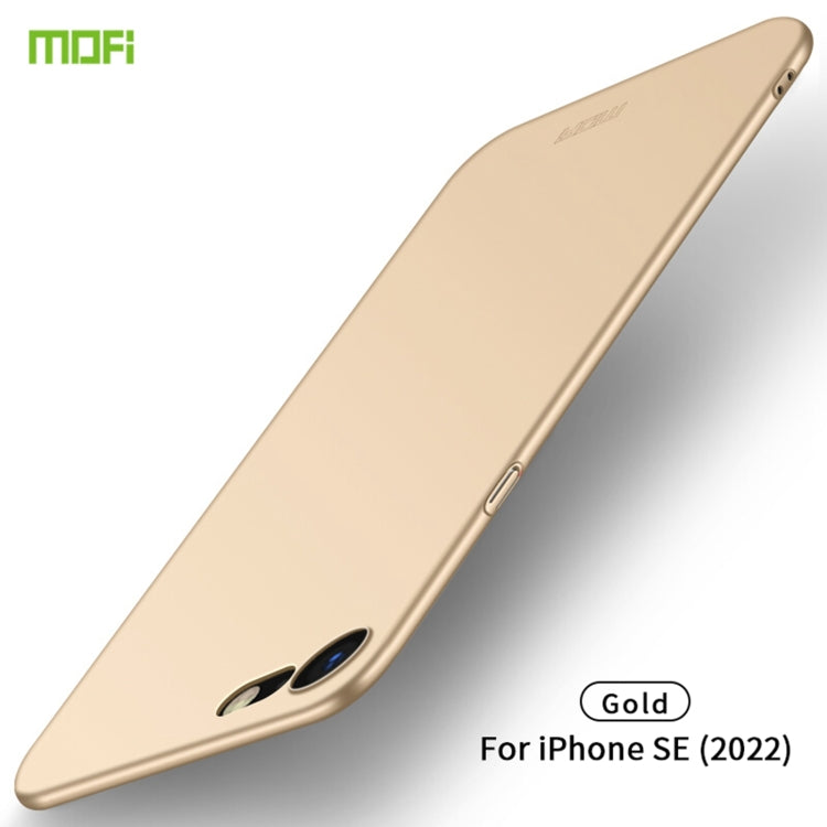 For iPhone SE 2022 / 2020 MOFI Frosted PC Ultra-thin Hard Case(Gold) - free shipping - PMC TechLife - Order now!