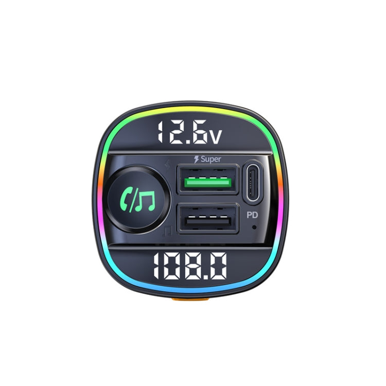 C22 Car Bluetooth 5.0 FM Transmitter LED Light Voltage Display QC 3.0 PD Charger - free shipping - PMC TechLife - Order now!