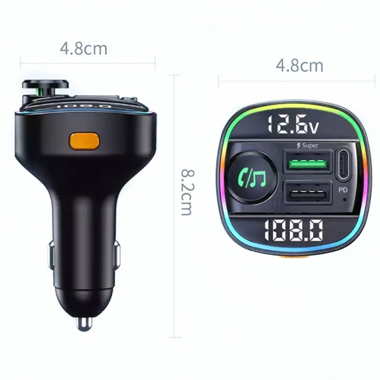 C22 Car Bluetooth 5.0 FM Transmitter LED Light Voltage Display QC 3.0 PD Charger - free shipping - PMC TechLife - Order now!