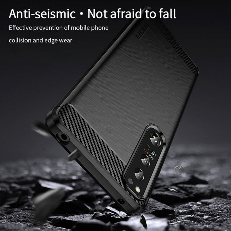 For Sony Xperia 1 IV MOFI Gentleness Series Brushed Texture Carbon Fiber Soft TPU Case(Black) - Sony Cases by MOFI | Online Shopping South Africa | PMC TechLife | Buy Now Pay Later Mobicred