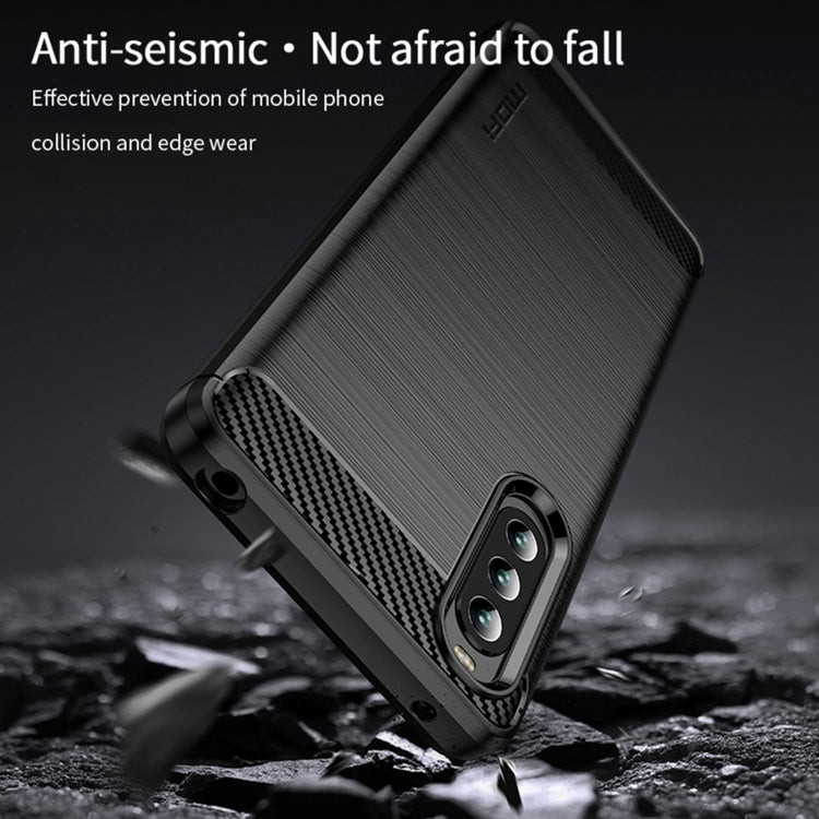 For Sony Xperia 10 IV MOFI Gentleness Series Brushed Texture Carbon Fiber Soft TPU Case(Black) - Sony Cases by MOFI | Online Shopping South Africa | PMC TechLife