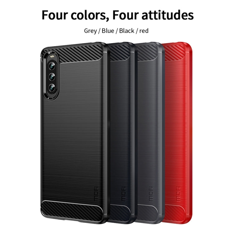 For Sony Xperia 10 IV MOFI Gentleness Series Brushed Texture Carbon Fiber Soft TPU Case(Black) - Sony Cases by MOFI | Online Shopping South Africa | PMC TechLife