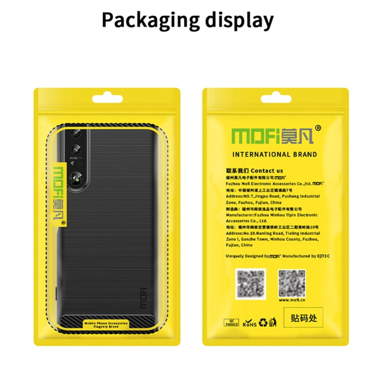 For Sony Xperia 10 IV MOFI Gentleness Series Brushed Texture Carbon Fiber Soft TPU Case(Blue) - Sony Cases by MOFI | Online Shopping South Africa | PMC TechLife
