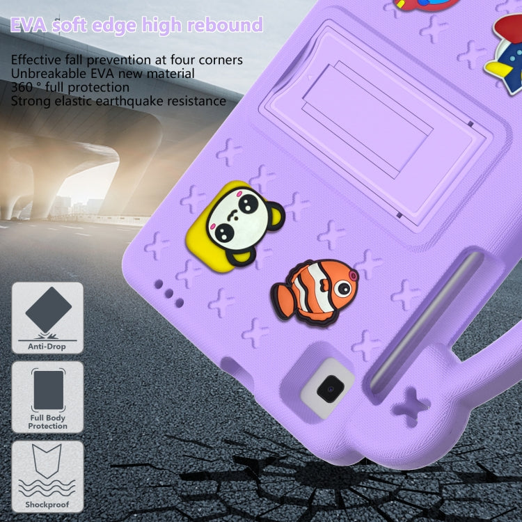 For Huawei MediaPad M5 8.4 Handle Kickstand Children EVA Shockproof Tablet Case(Light Purple) - Huawei by PMC TechLife | Online Shopping South Africa | PMC TechLife