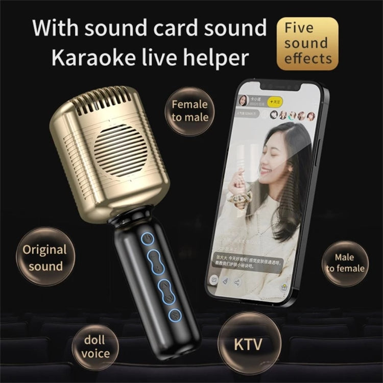 KM600 Wireless Microphone TWS Handheld Noise Reduction Smart Bluetooth-compatible Condenser Mic Music Player for Singing(Gold) - Microphone by PMC TechLife | Online Shopping South Africa | PMC TechLife | Buy Now Pay Later Mobicred
