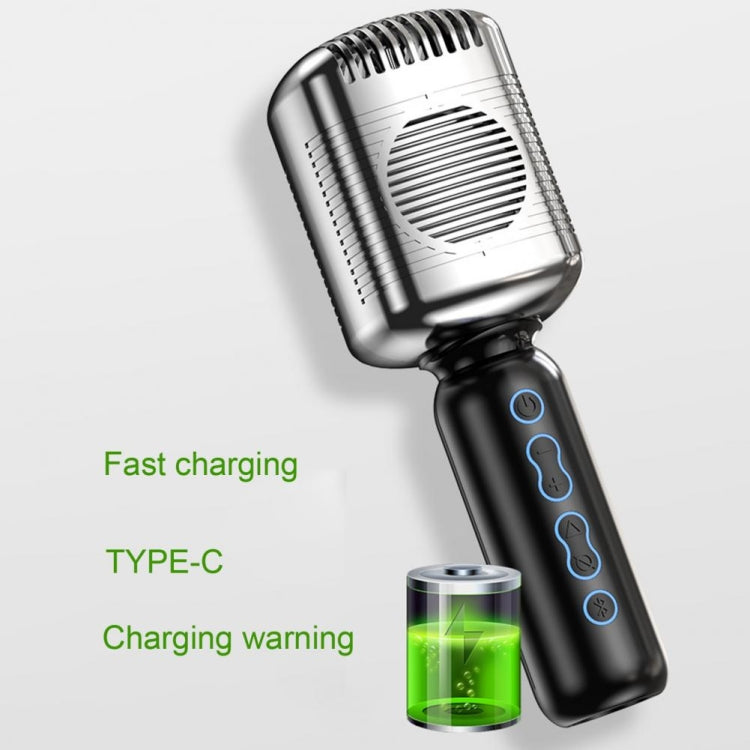 KM600 Wireless Microphone TWS Handheld Noise Reduction Smart Bluetooth-compatible Condenser Mic Music Player for Singing(Sliver) - Microphone by PMC TechLife | Online Shopping South Africa | PMC TechLife | Buy Now Pay Later Mobicred