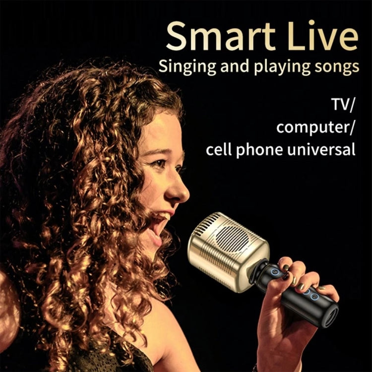 KM600 Wireless Microphone TWS Handheld Noise Reduction Smart Bluetooth-compatible Condenser Mic Music Player for Singing(Gold) - Microphone by PMC TechLife | Online Shopping South Africa | PMC TechLife | Buy Now Pay Later Mobicred
