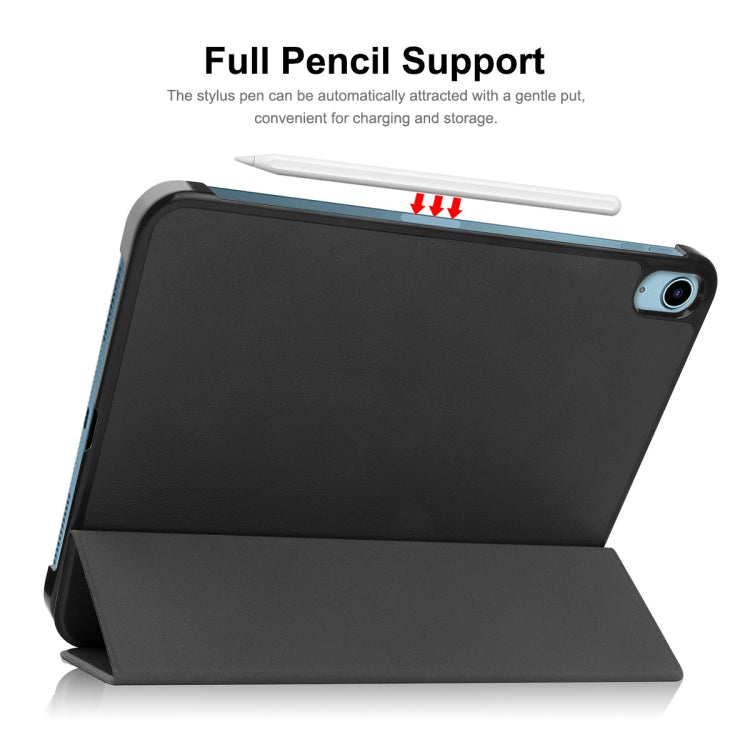 For iPad 2025 / 2022 ENKAY Tri-fold Custer Texture Leather Stand Smart Case(Black) - free shipping - PMc TechLife - Order now!