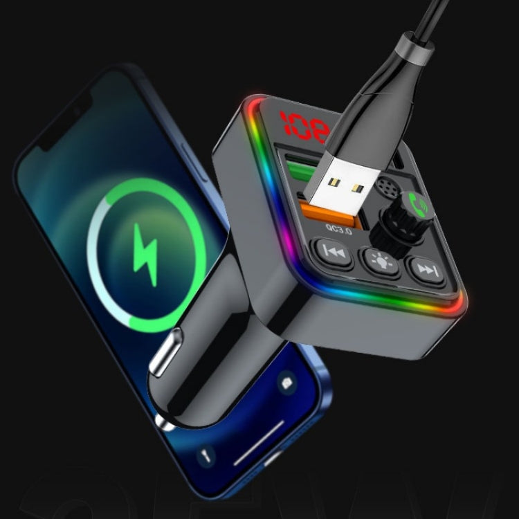 PDF19 PD25W QC3.0 Mobile Phone Fast Charger Adapter USB+Type-C Car Bluetooth Adapter - Bluetooth Car Kits by PMC TechLife | Online Shopping South Africa | PMC TechLife | Buy Now Pay Later Mobicred