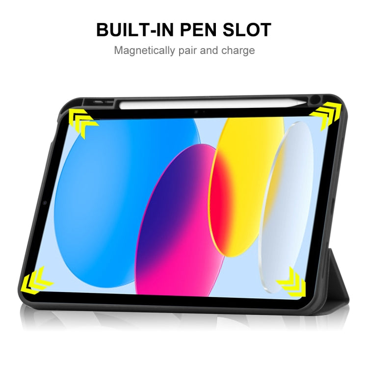 For iPad 2025 / 2022 ENKAY TPU Back Cover Smart Leather Stand Tablet Case with Pen Slot(Black) - free shipping - PMc TechLife - Order now!