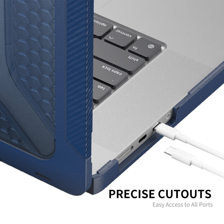 For MacBook Pro 14.2 A2442/A2779 2023 ENKAY Hat-Prince 3 in 1 Protective Bracket  Case Cover Hard Shell with TPU Keyboard Film / Anti-dust Plugs, Version:EU(Blue) - free shipping - PMC Jewellery - Order now!