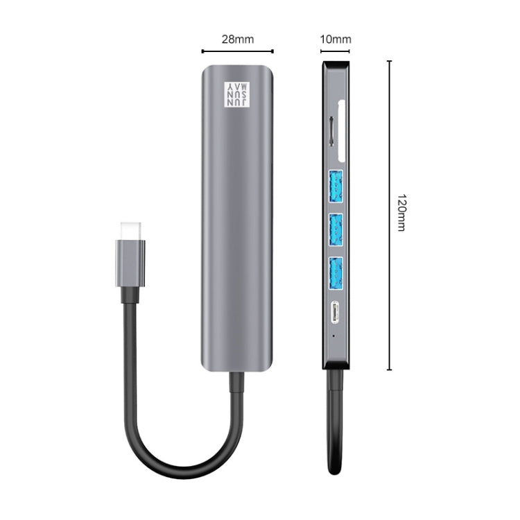 JUNSUNMAY 7 in 1 Type-C to 4K HDMI Docking Station Adapter PD Quick Charge Hub SD/TF Card Reader - free shipping - PMC Jewellery - Order now!