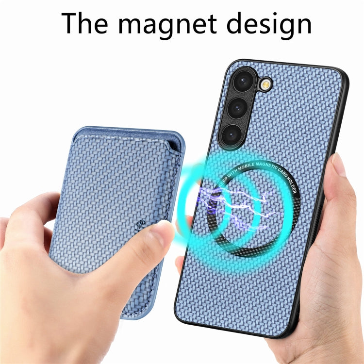 For Samsung Galaxy S23+ 5G Carbon Fiber Leather Card Magsafe Case(Blue) - free shipping - PMC TechLife - Order now!