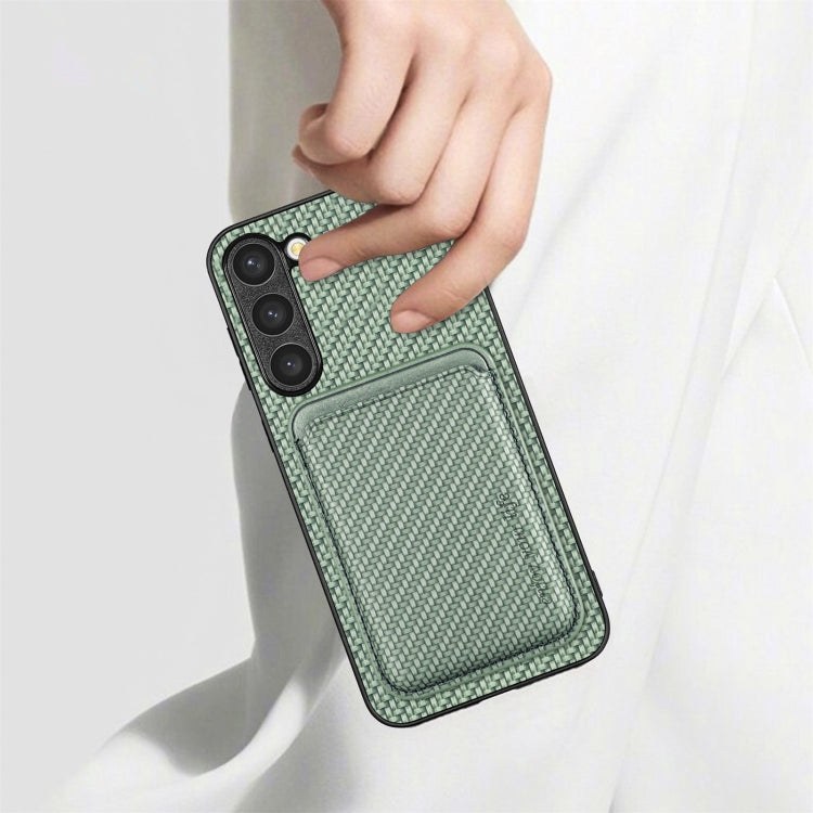 For Samsung Galaxy S23+ 5G Carbon Fiber Leather Card Magsafe Case(Green) - Galaxy S23+ 5G Cases by PMC TechLife | Online Shopping South Africa | PMC TechLife