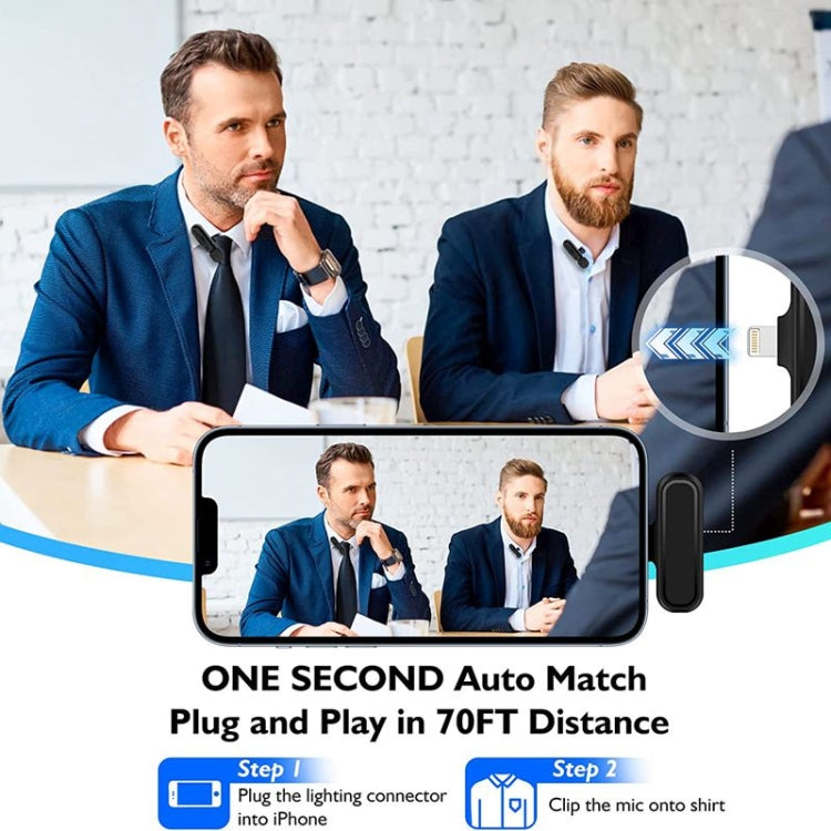 One by Two Wireless Lavalier Microphone Wireless Noise Reduction Microphone with Charging Case, Port: 8 Pin - Microphone by PMC TechLife | Online Shopping South Africa | PMC TechLife | Buy Now Pay Later Mobicred