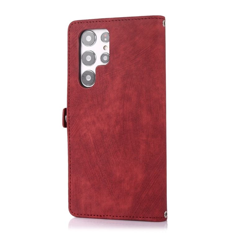 For Samsung Galaxy S22 Ultra 5G Zipper Card Slot Buckle Wallet Leather Phone Case(Red) - Galaxy S22 Ultra 5G Cases by PMC TechLife | Online Shopping South Africa | PMC TechLife