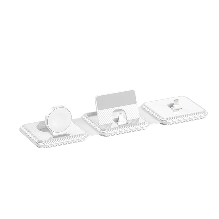 A75 Folding 3 in 1 Wireless Charger Suitable for Apple Watch Mobile Phone Headset(White) - Wireless Charger by PMC TechLife | Online Shopping South Africa | PMC TechLife