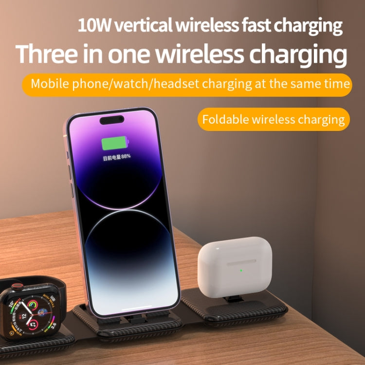 A75 Folding 3 in 1 Wireless Charger Suitable for Apple Watch Mobile Phone Headset(White) - Wireless Charger by PMC TechLife | Online Shopping South Africa | PMC TechLife