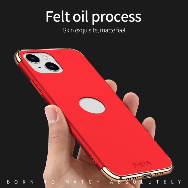 For iPhone 14 Plus MOFI Yatun Series 3 in 1 Stitching PC Phone Case(Red) - iPhone 14 Plus Cases by MOFI | Online Shopping South Africa | PMC TechLife