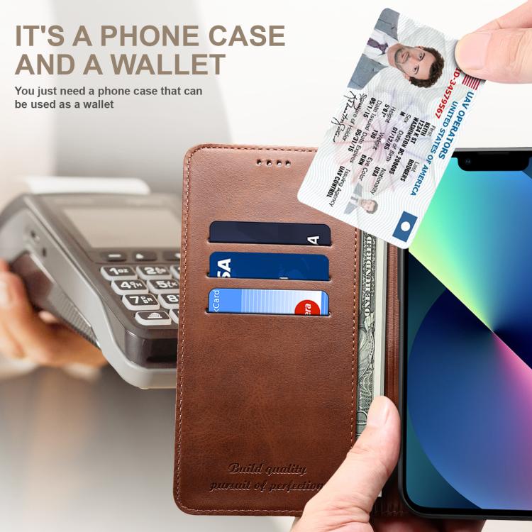 For Samsung Galaxy S25 Ultra 5G Suteni Calf Texture Horizontal Flip Leather Phone Case(Brown) - Galaxy S25 Ultra 5G Cases by Suteni | Online Shopping South Africa | PMC TechLife | Buy Now Pay Later Mobicred