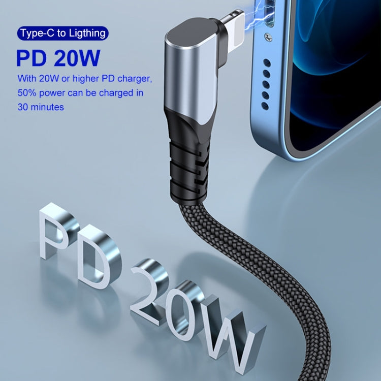 ENKAY Hat-Prince PD 20W Type-C to 8 Pin Dual Elbow Fast Charging Data Cable, Length:2m(Black) - free shipping - PMC Jewellery - Order now!