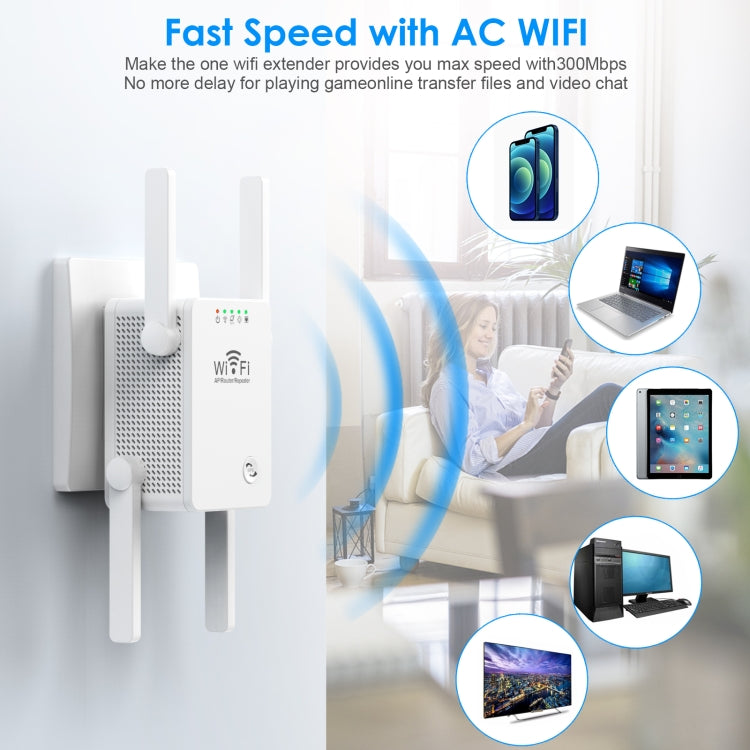 U8 300Mbps Wireless WiFi Repeater Extender Router Wi-Fi Signal Amplifier WiFi Booster(EU Plug) - Broadband Amplifiers by PMC Jewellery | Online Shopping South Africa | PMC Jewellery | Buy Now Pay Later Mobicred