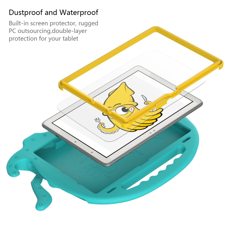 For Amazon Kindle Fire HD10 2021 Octopus Style EVA + PC Tablet Case with Strap(Glacial Green) - Amazon by PMC TechLife | Online Shopping South Africa | PMC TechLife | Buy Now Pay Later Mobicred