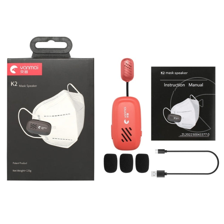 Yanmai K2 Portable Mini Wireless Bluetooth Lapel Microphone(Red) - Microphone by Yanmai | Online Shopping South Africa | PMC TechLife | Buy Now Pay Later Mobicred