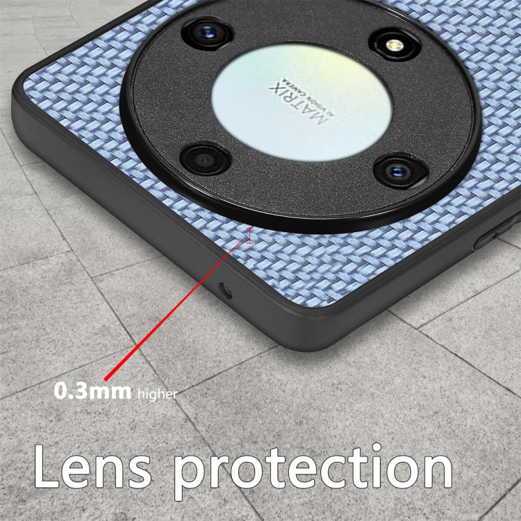 For Honor X9A Carbon Fiber Texture Leather Back Cover Phone Case(Blue) - Honor Cases by PMC TechLife | Online Shopping South Africa | PMC TechLife