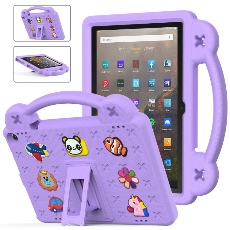 For Amazon Fire HD 10 2021 Handle Kickstand Children EVA Shockproof PC Tablet Case(Light Purple) - Amazon by PMC TechLife | Online Shopping South Africa | PMC TechLife | Buy Now Pay Later Mobicred