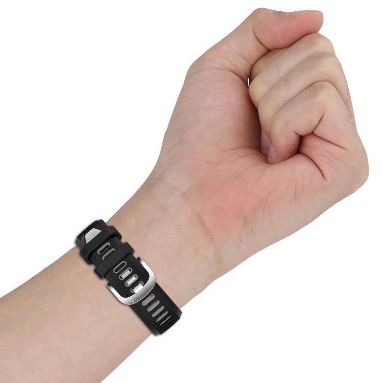 For Amazfit GTR Mini 20mm Cross Texture Two Color Silicone Steel Buckle Watch Band(Red+Black) - Watch Bands by PMC TechLife | Online Shopping South Africa | PMC TechLife | Buy Now Pay Later Mobicred