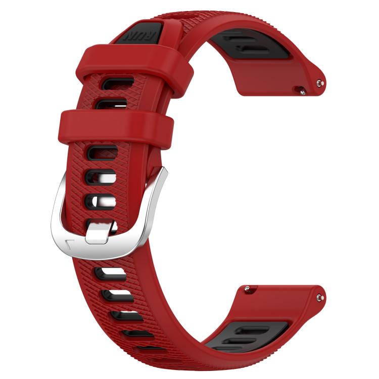 For Amazfit GTS 4 20mm Cross Texture Two Color Silicone Steel Buckle Watch Band(Red+Black) - Watch Bands by PMC TechLife | Online Shopping South Africa | PMC TechLife | Buy Now Pay Later Mobicred