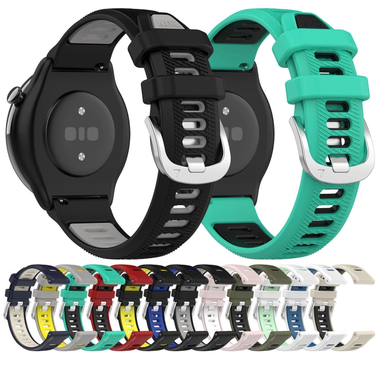 For Amazfit GTS 2 20mm Cross Texture Two Color Silicone Steel Buckle Watch Band(Pink+White) - Watch Bands by PMC TechLife | Online Shopping South Africa | PMC TechLife | Buy Now Pay Later Mobicred