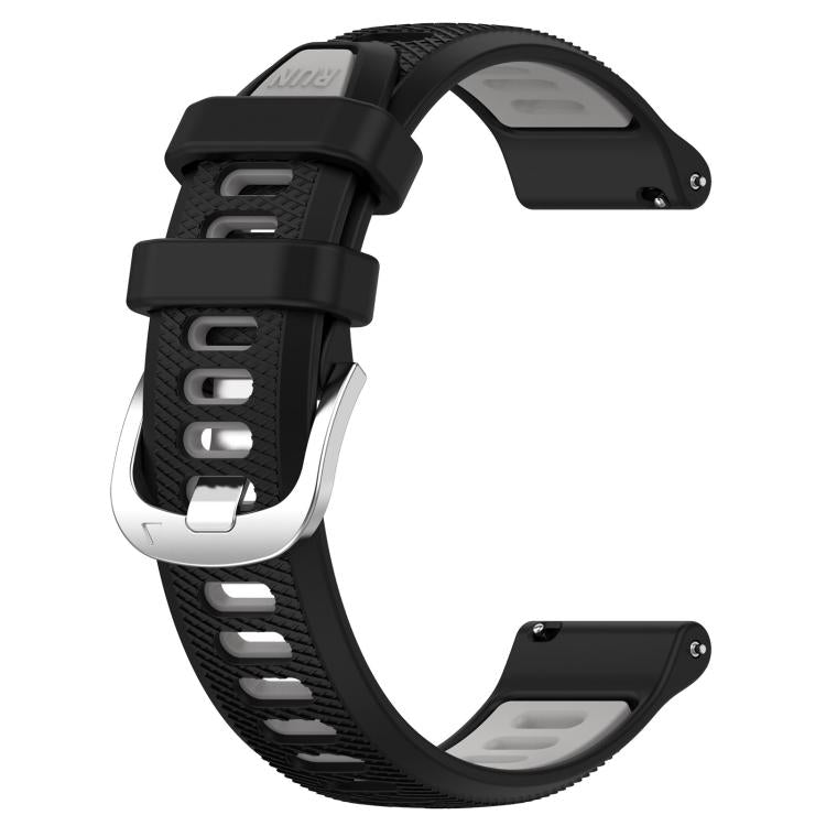 For Amazfit GTS 20mm Cross Texture Two Color Silicone Steel Buckle Watch Band(Black+Grey) - Watch Bands by PMC TechLife | Online Shopping South Africa | PMC TechLife | Buy Now Pay Later Mobicred
